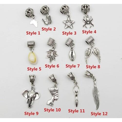 4Pcs/Pack metal different 12 styles Charms hair braid dread dreadlock beads rings tube for Styling Accessories