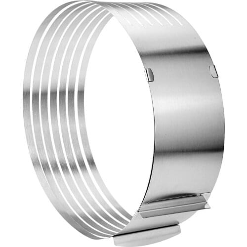 Layer Cake Slicer Ring Adjustable (9 to 12inch,24-30cm)-Stainless Steel-Cake Leveler-Baking Pastry Mold Tool Aaccessories