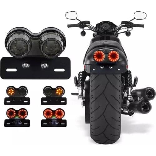 Motorcycle Led Turn Signal Brake Tail Light For BMW Kawasaki Cafe Racer ATV Universal Moto Led Brake Tail Light License Plate