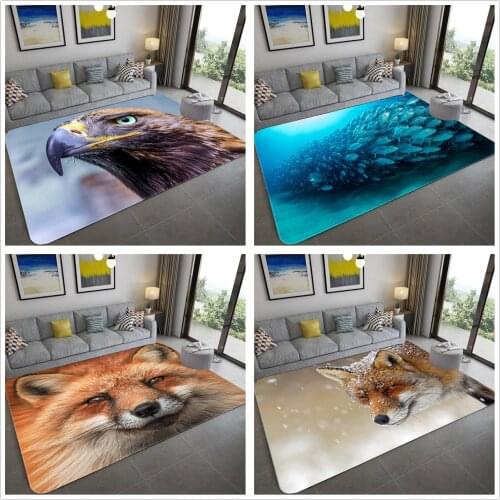Eagle Flish Pattern Printing 3D Carpet Soft Flannel Sofa Bedroom Rugs Modern Home Decor Rugs Carpets for Home Living Room