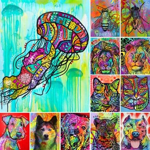 5D DIY Diamond Painting Watercolor Animals Rhinestone Pictures Cross Stitch Kit Full Diamond Embroidery Mosaic Home Decoration