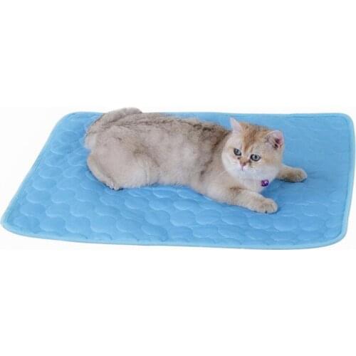 Summer Pets Cooling Mat Pet Ice Pad Cool Cold Silk Moisture-Proof Cooler Sofa Mats Portable Tour Sleeping Pet Supplies