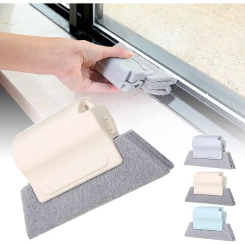Window Handheld Groove Clean Brush Cloth Slot Gap Cleaning Dust Remover Tool Brush Window Slot Cleaner 2