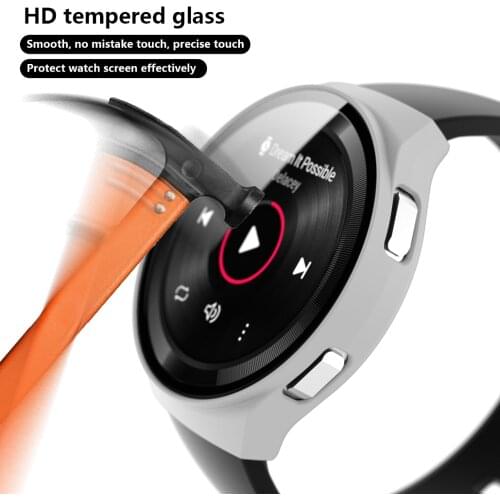 PC plating+Tempered Glass For Huawei Watch Gt 2 E GT 2E GT2E Smartwatch Screen Protector Explosion-Proof Film Accessories