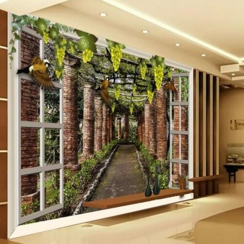Drop Shipping Custom Photo Wallpaper Nostalgic Trees Brick Custom Mural Living Room Business Decoration Background Wallpaper