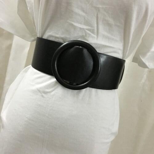 Ladies Dress Dress Accessory Belt Ultra Wide Waist Seal Decorative Dress Belt Simple and all-match with black and white