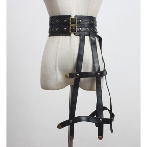 European & American Belt Nightclub Gogo Dancer Handsome Accessories Female Sexy Hip Hop Punk Dark Decorative Rave Belt DWY5342