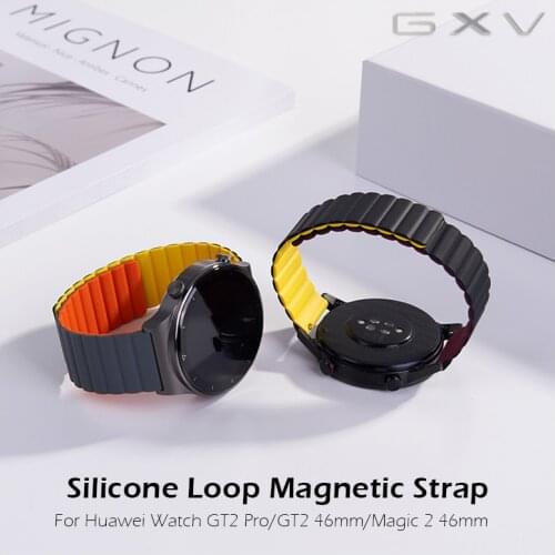 22mm 20mm Silicone Loop Magnetic Strap for Huawei Watch 3 GT2 Pro Watchband Bracelet for Samsung Active 2