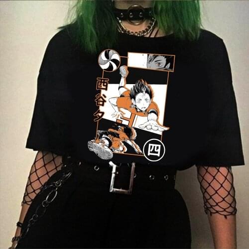 2020 Nishinoya Haikyuu Shirt Anime Women/men Short Sleeve Harajuku Streetswear Shirt Tops