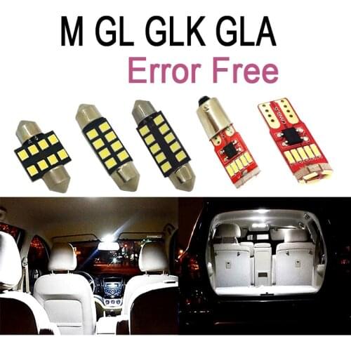 Perfect White LED bulb Interior Reading Map Dome Light Kit For Mercedes Benz M ML GL GLK GLA W163 W164 W166 X164 X166 X156 X204