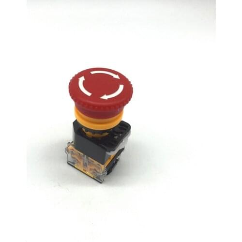 Self Locking Type Red Mushroom Push Button Switch LA38-11ZS hole size 22mm 1NO 1NC 600V/10A