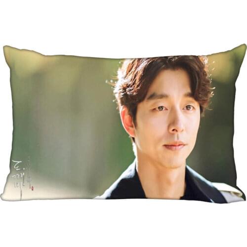 New Arrival Custom Gong Yoo Satin Pillowcase 35x45cm (one side) Printed Zipper Pillow Cover Custom your image gift