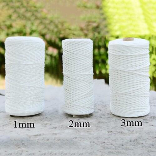 100% Natural Cotton Twisted Cord Craft Macrame Artisan String 1-3mm Diameter Beige/Cream For Scrapbooks Handmade Cards