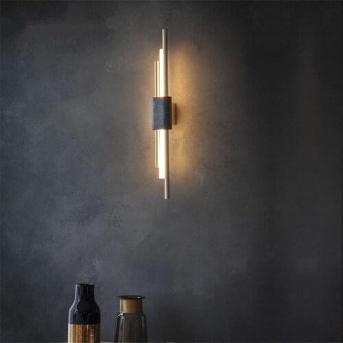 Post-modern Luxury Marble All-copper Wall Lamps Bedroom Living Room Dining Nordic Study Stairwell Sconces Wall Lights Lighting