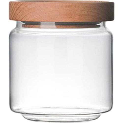 Glass Storage Jar Transparent Glass Food Storage Jar Kitchen Coffee Spice Storage