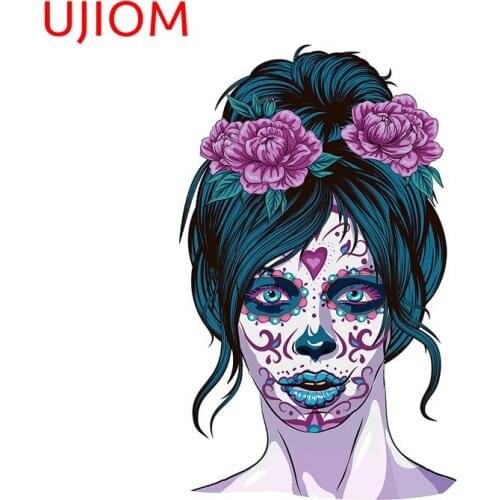 UJIOM Skull Girl Face Wall Decorations Living Room Decals Bedroom Accessories Home Office Room Decor Wall Stickers Mural Art