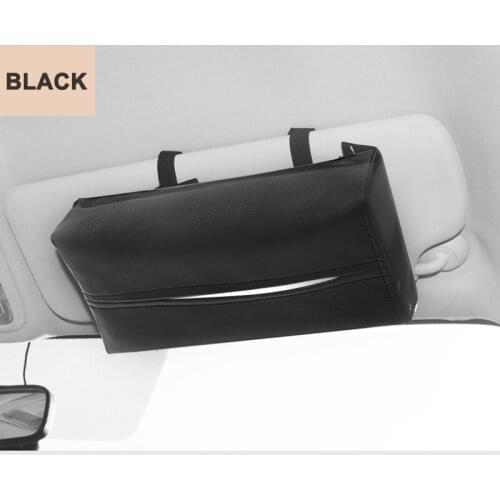 Universal Car Sun Visor Tissue Box Holder PU Leather Foldable Tissue Box Cover Case For Paper Auto Organizer Accessories Indoor
