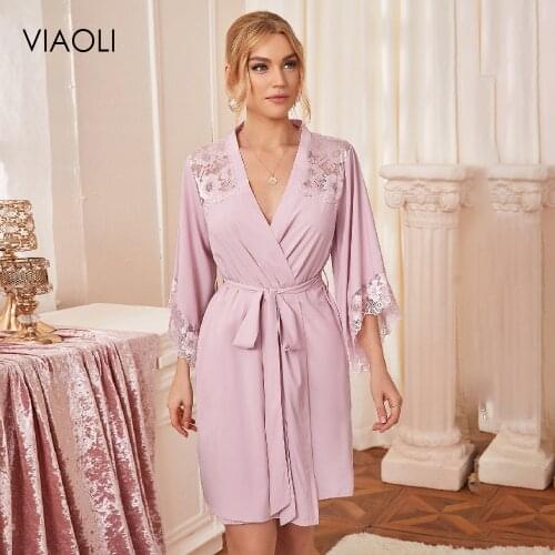 Женские длинные халаты VIAOLI China At AliExpress