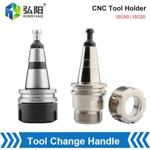 Woodworking Engraving ER Chuck Seat ISO Balanced Collet G2.5 30000RPM CNC Spindle Tool Holder, Stainless Steel, With Pull Studs