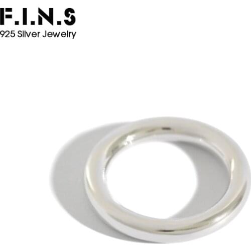 F.I.N.S Minimalist 990 Sterling Silver Smooth Rings Classic Engagement Finger Rings for Women Pure Silver Ring Fine Jewelry