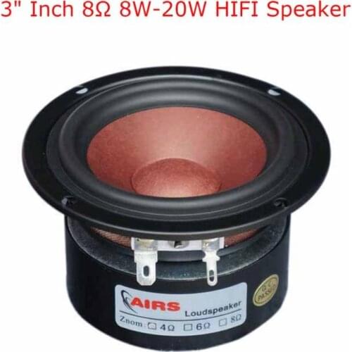 1pcs 3" Inch 8Ω 8W-20W HiFi Subwoofer Speaker Car Midrange Full Range Loudspeaker