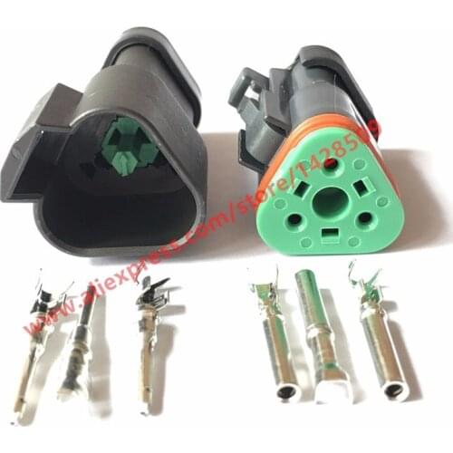 10 Sets 3 Pin Black Female Male DT Waterproof Auto Connector DT06-3S-E005 DT04-3P-E005 Deutsch