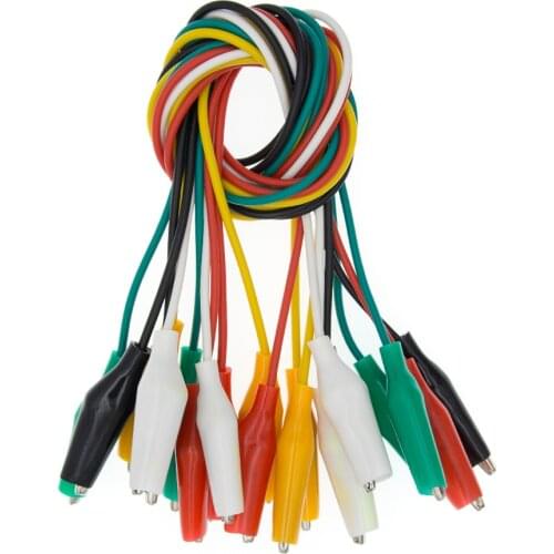 1set 10pcs Alligator Clips Electrical DIY Test Leads Alligator Double-ended Crocodile Clips Roach Clip Test Jumper Wire