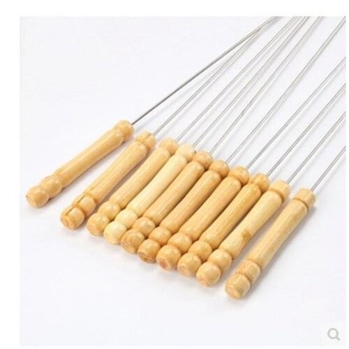 10pcs/lot Outdoors BBQ Tool Magnetism Stainless Steel BBQ Needle Roast Mutton Shashlik Barbecue Articles Parts