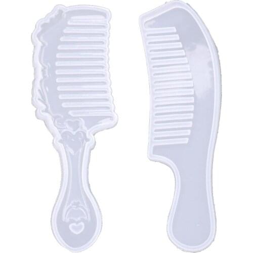 2 Shapes Comb 3D Transparent Epoxy Resin DIY Mold for DIY Comb Casting Silicone Mold Art Craft Making Handmade Comb Gift