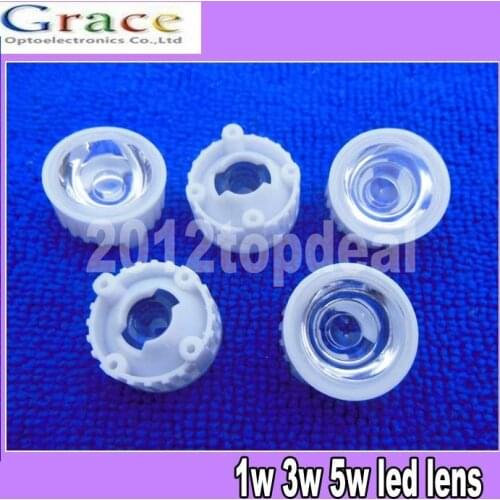 20x Led Lens 25Degree For 1w 3w 5w Lamp & White Holder