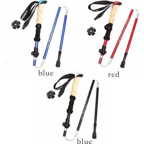 5-Section Hiking Walking Sticks Carbon Fiber Trekking Pole Ultralight Camping Hiking Foldable Nordic Walking Pole Telescopic