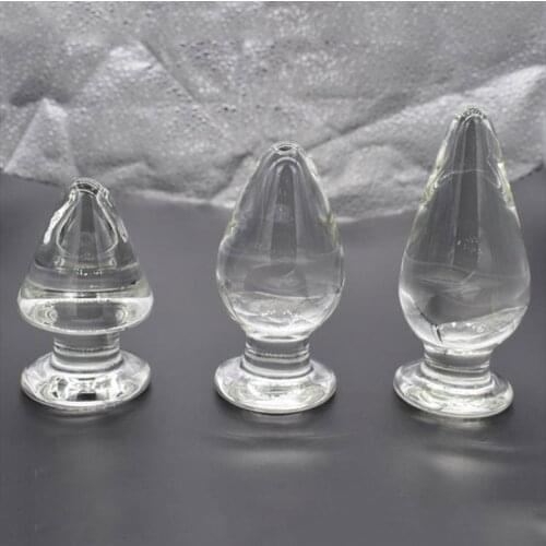 5cm Conical anal plug Transparent glass butt plug Strapon Anal sex tools for females Ass toy for man erotic and sexual toys 18