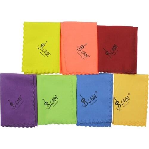 7 Pieces Colorful Cotton Cleaning Cloths Polish Cloth 250x250mm for Guitar Violin Saxophones