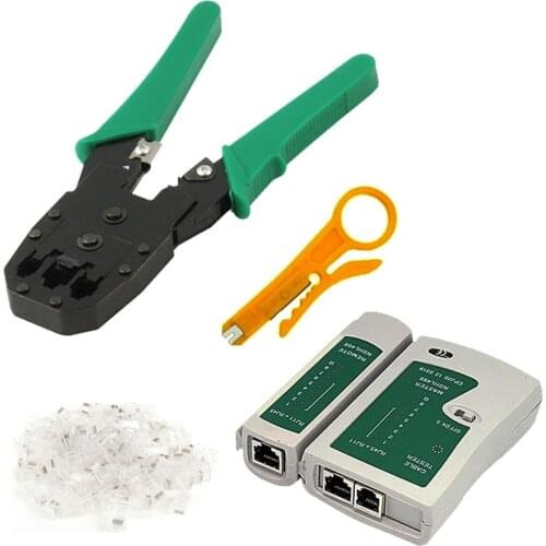 Besegad 4pcs Network Crimper Cable Tester Wire Stripper RJ45 rj 45 Modular Plug Network Lan Connector Crimping Tool Crimp Kit