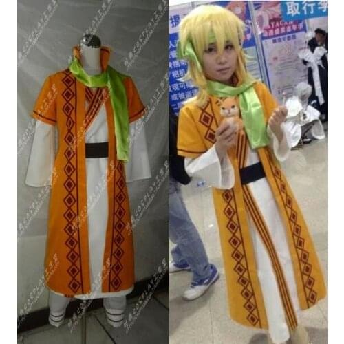 Free shipping halloween Akatsuki no Yona COSplay Costume Yellow Dragon Warrior Zeno Cape Robe Suit From Yona Of The Dawn
