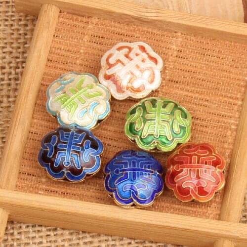 5pcs Handmade Cloisonne Enamel Filigree Loose Bead DIY Jewelry Making Findings Fancy Spacer beads Earrings Bracelet Accessories