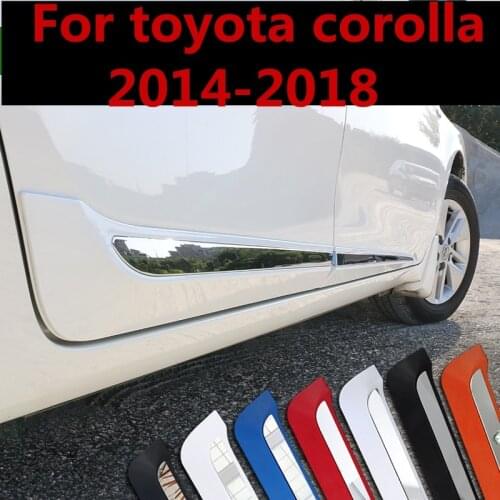 For toyota corolla 2014-2018 chrome abs door side line garnish body molding cover protector trim decoration Auto Accessories