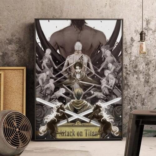Hd Prints Attack on Titan Poster Wall Art Japan Anime Canvas Paintings Modern Home Decoration Bedroom Modular Pictures No Frame