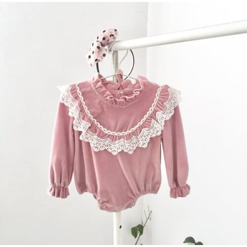 Lace romper newborn baby girls jumpsuit infant kids overalls toddler pajamas toddler baby onesie costumes children clothing set