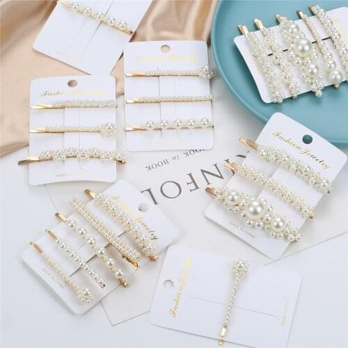 Korea Style Fashion Pearl Hair clip for Women Romantic Female Jewelry Hairpin 2021 Accessories Hair Stick Barrettes Wholesale