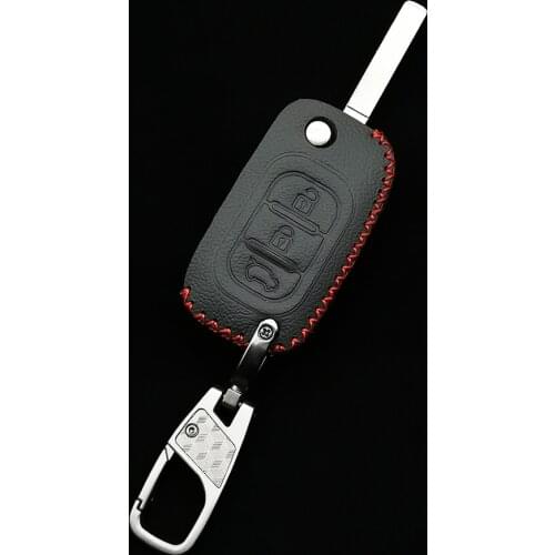 Car Flip keys Leather Cases Fob Cover For Lada Sedan Largus Kalina Granta Vesta X-Ray XRay Folding Keychain Key Ring