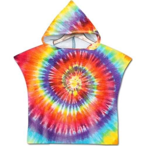 Colorful Baby Hooded Bath Towel Poncho Children Kids Bathrobe Towels Bath Robe Quick Dry Absorbent Travel Sports Beach Towel