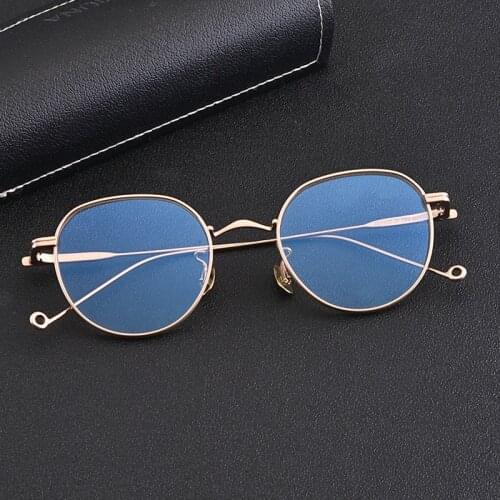 Korean Brand Design Retro Round Eyeglasses Frame Titanium Ultra-light Glasses Frame Handmade Prescription Optical Eyewear