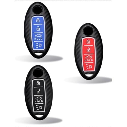 Matte Carbon Fiber Shell ABS silicone Car Key Cover case For infiniti FX35 FX37 FX50 G25 G35 G37 JX35 M35 M37 M45 Q70