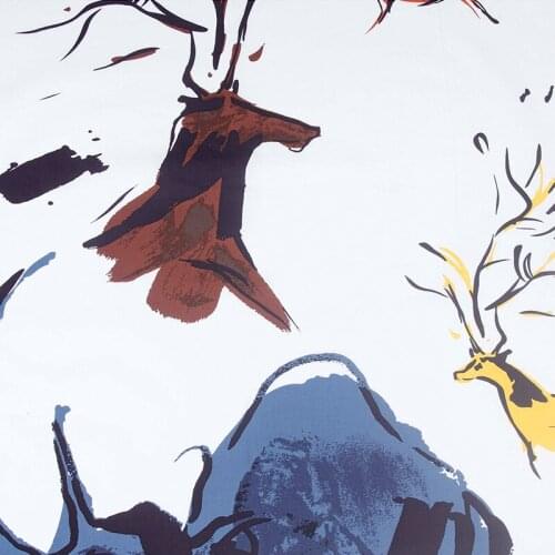 Fashion horse Oil Painting Snow pattern vintage fabric Retro style cotton fabric for DIY Bag shirt dress cloth 1meter