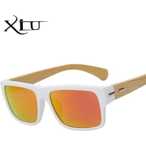 XIU Polarized Sunglasses Men Vintage Bamboo Glasses Fashion Sunglass Women Brand Designer Oculos De Sol Masculino