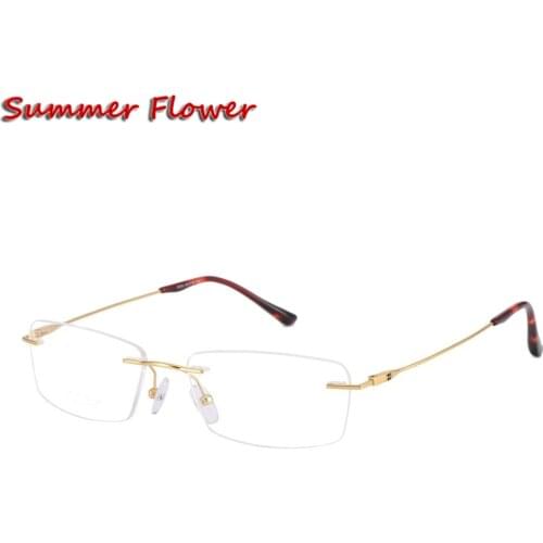 Eyeglasses Titanium Rimless Glasses for Men Top Quality Women Spectacle Frames Optical Gold Light Rim for Miopia