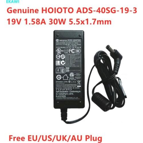 Genuine HOIOTO ADS-40SG-19-3 19030G 19V 1.58A 1.3A 30W AC Adapter For ACER S220HQL S190WL LED Monitor Power Supply Charger