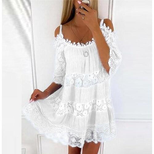Autumn Half Sleeve Patchwork Party Dress Spring Backless Hem Sexy Mini Dress 5XL Women Off Shoulder Tassel Embroidery Lace Dress