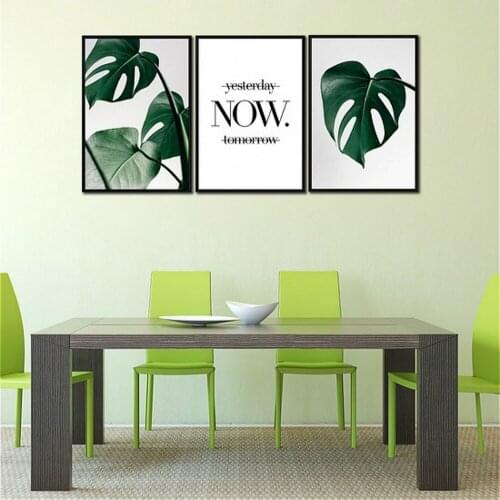 Nordic Poster Leaves Canvas Prints Wall Art Painting for Bedroom Living Room Wall Decor Green Plant Leaf Vintage Home Decoration